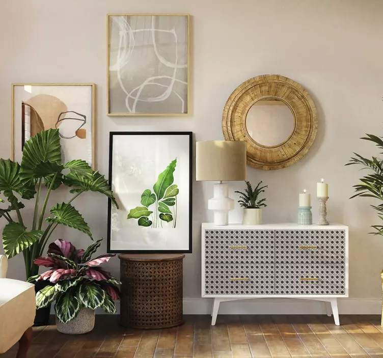 Hayvan çıkartması - Çağdaş yaprak deseni - TenStickers