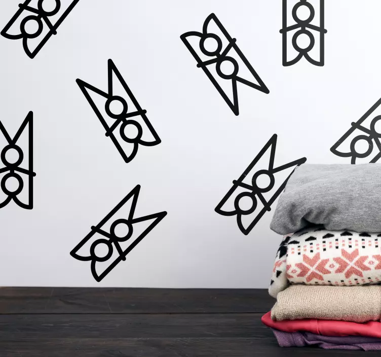 çamaşır cımbız dükkanı pencere çıkartması - TenStickers