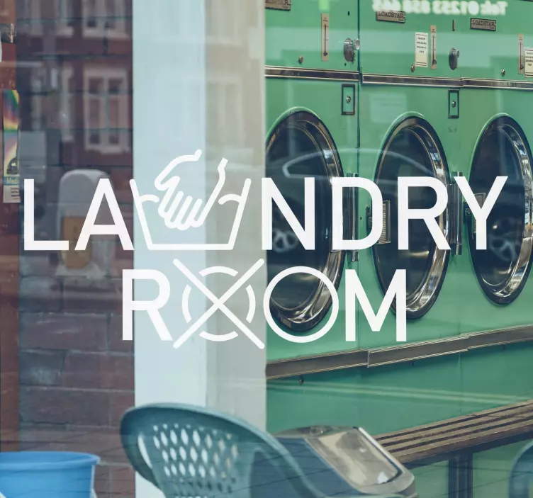 çamaşır odası dükkanı pencere çıkartması - TenStickers