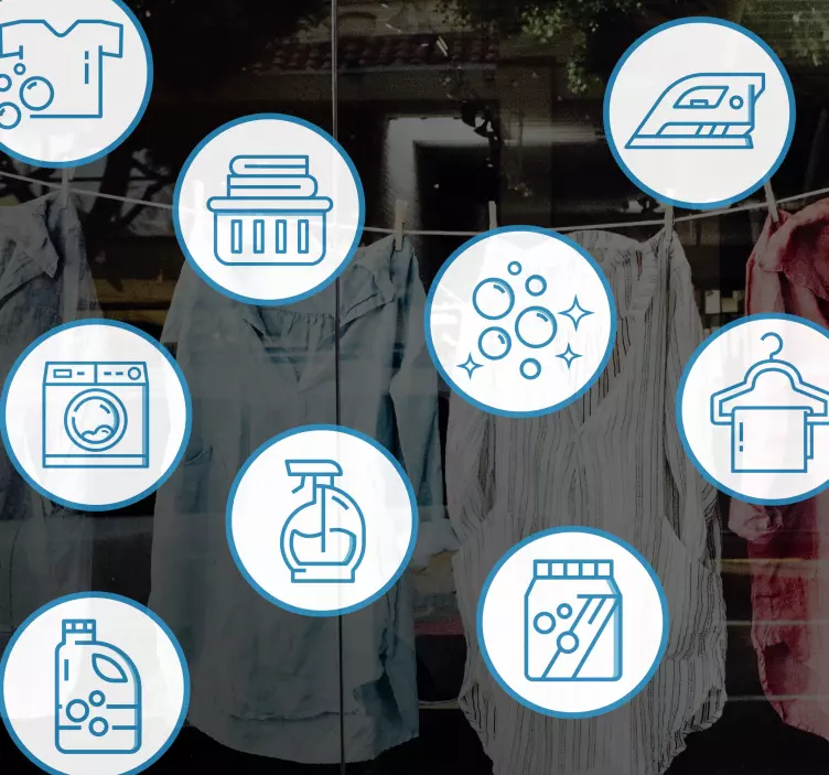 çamaşır ürünleri vitrin etiketi - TenStickers