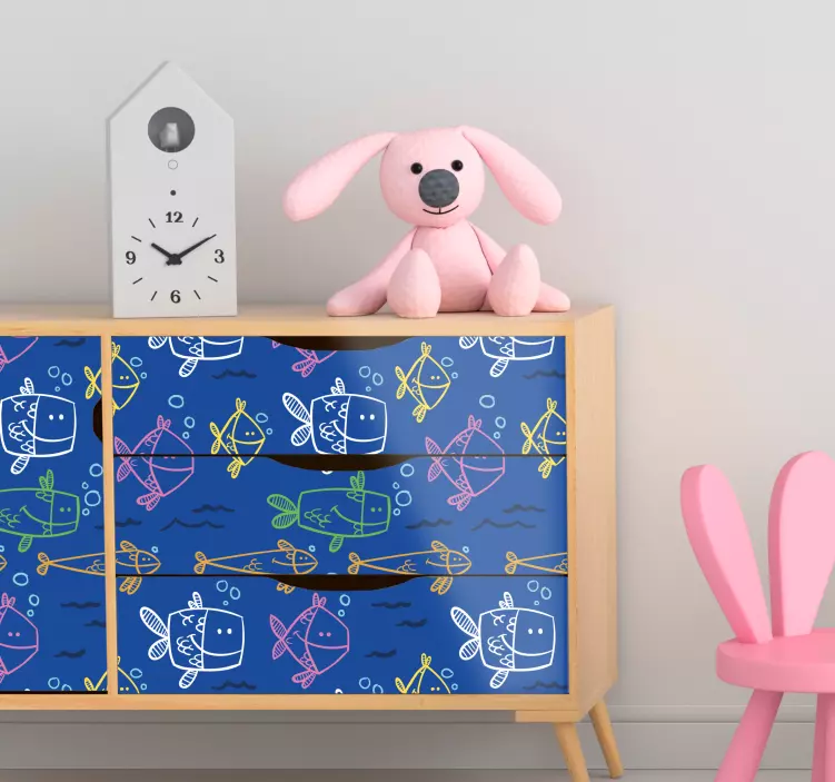 Canlı balık motifi hayvan çıkartması - TenStickers