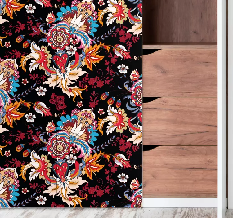 Canlı botanik motif hayvan çıkartması - TenStickers