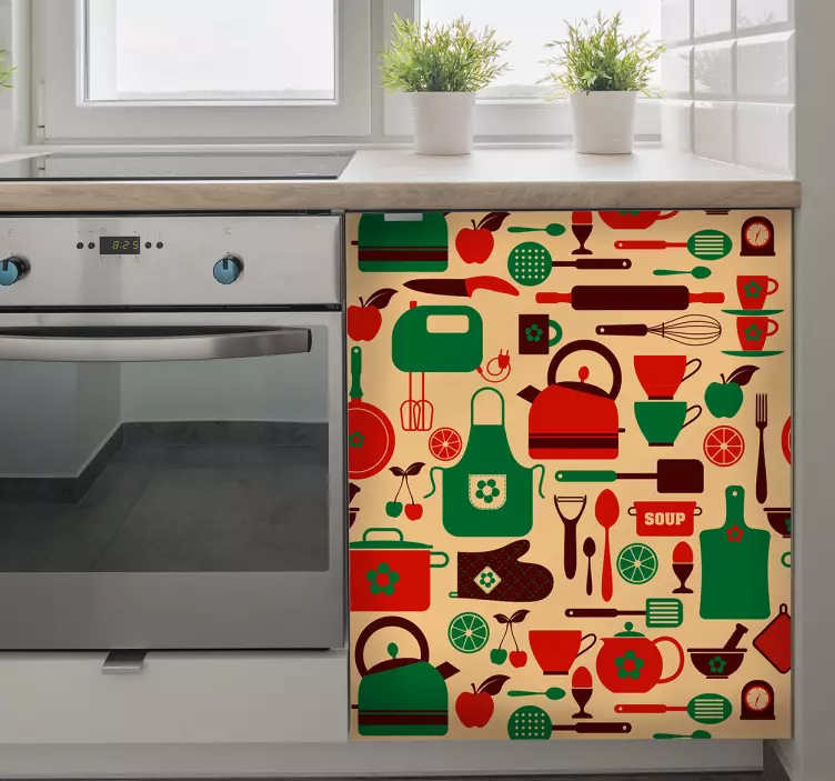 çatal mutfak dolabı mobilya sticker - TenStickers