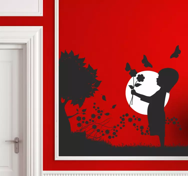 çayır günbatımı duvar sticker - TenStickers