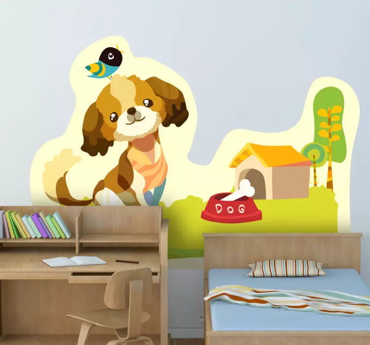çayır köpek duvar resmi - TenStickers