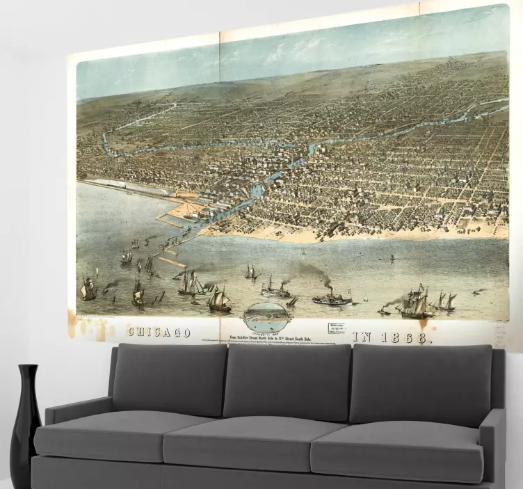 Chicago 1868 poster çıkartması - TenStickers