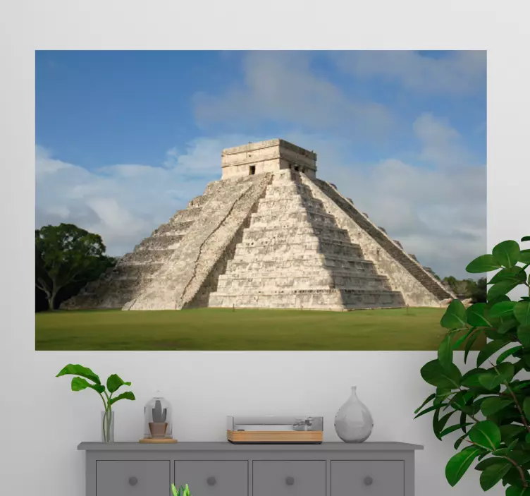 Chichen itza piramit duvar resmi sticker - TenStickers