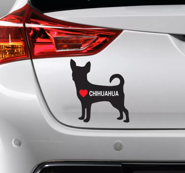Chihuahua çıkartmasını seviyorum - TenStickers