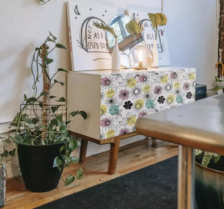 çiçek açan çiçekler mobilya çıkartması - TenStickers