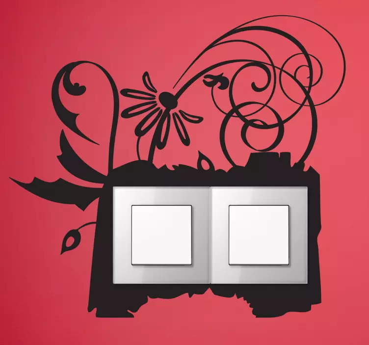 çiçek anahtar çerçeve etiket - TenStickers