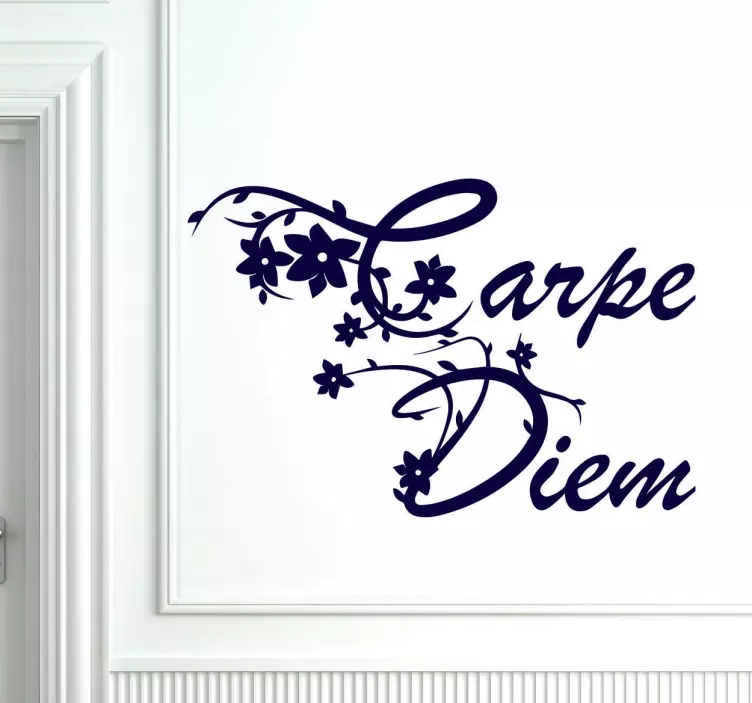 çiçek carpe diem duvar sticker - TenStickers