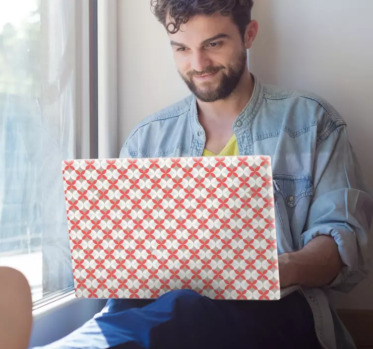 çiçek desenli dizüstü bilgisayar sticker - TenStickers