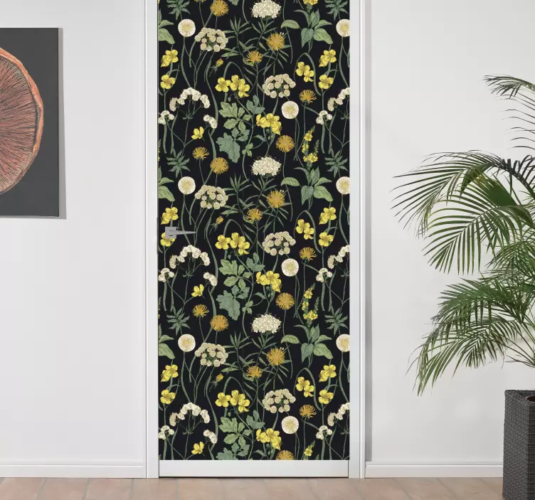 çiçek desenli mobilya çıkartması - TenStickers