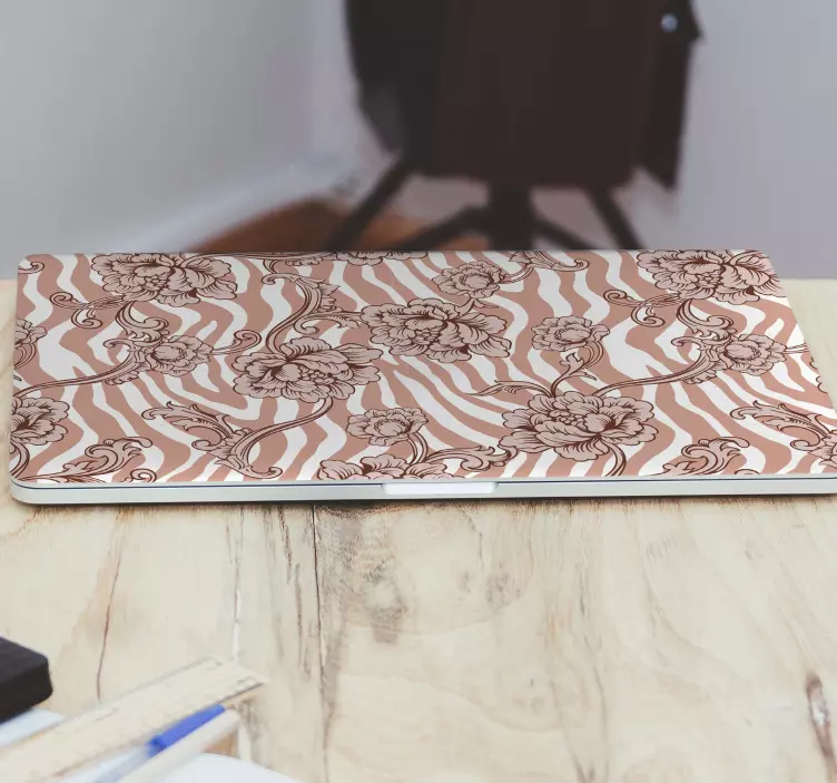 çiçek desenli yüzey Dizüstü bilgisayar için kaplama - TenStickers