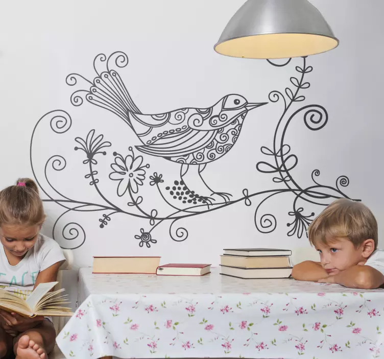 çiçek nightingdale çıkartması - TenStickers