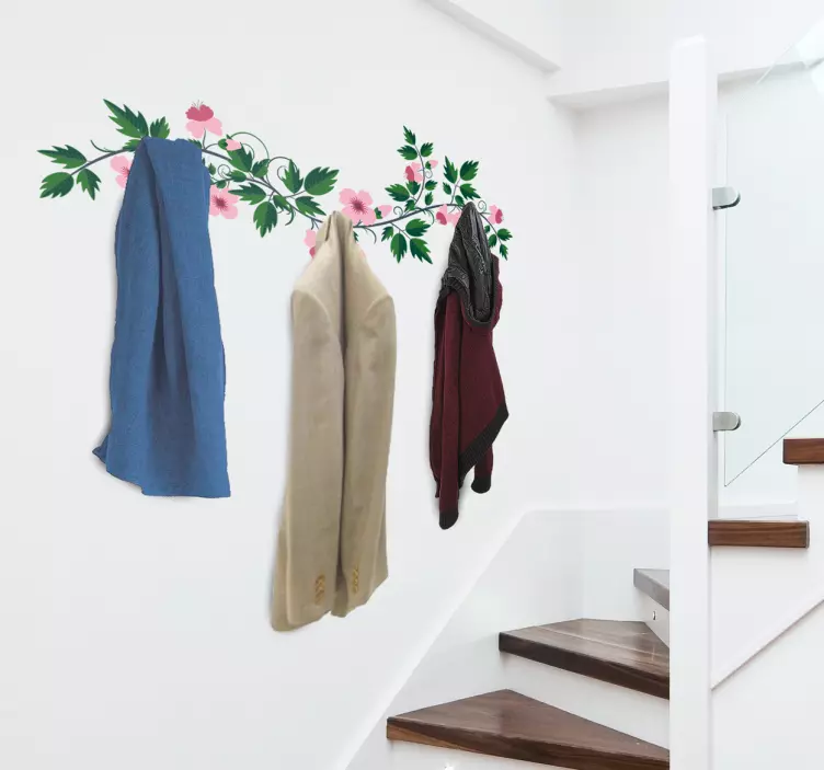 çiçek portmanto çıkartması - TenStickers