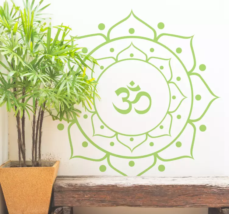 çiçek yoga mandala duvar sticker - TenStickers