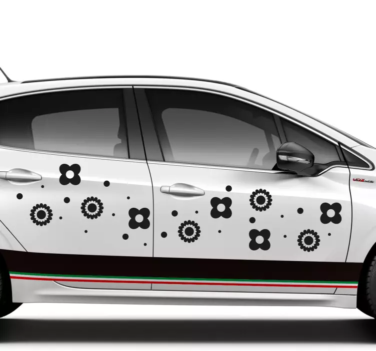 çiçekler araba araç sticker - TenStickers