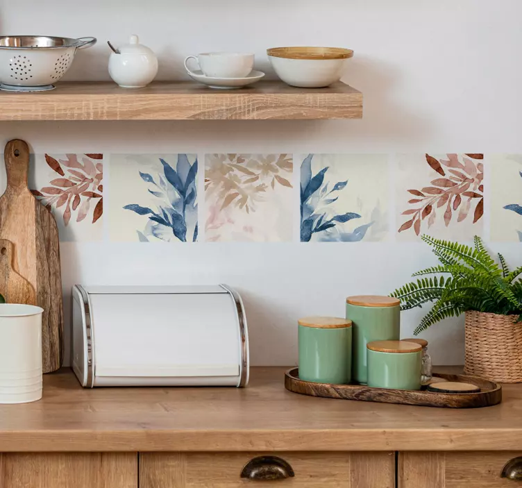 çiçekli suluboya deseni hayvan çıkartması - TenStickers