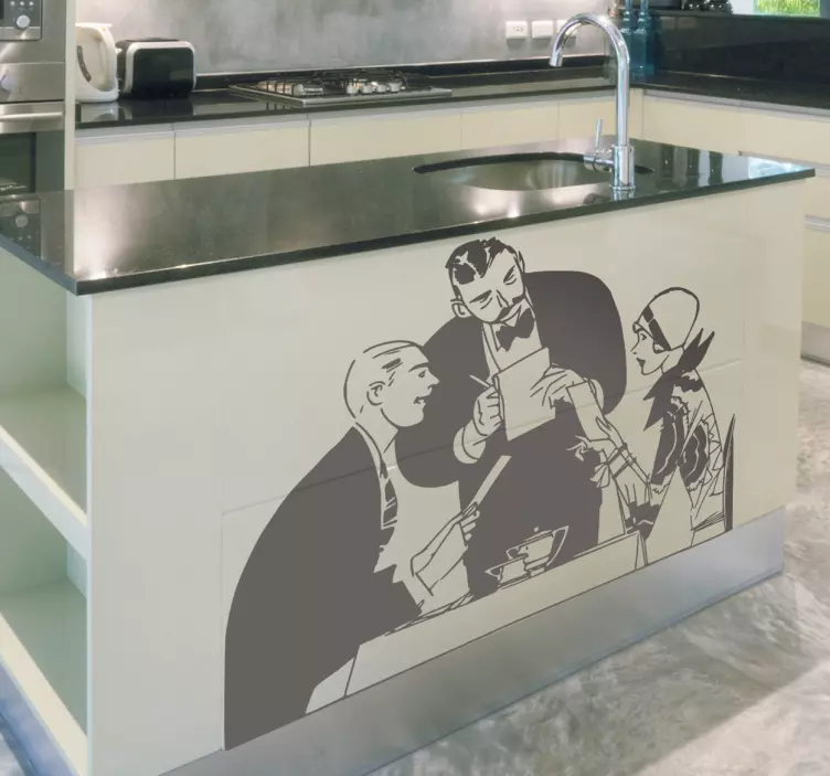 çift ve garson duvar sticker - TenStickers