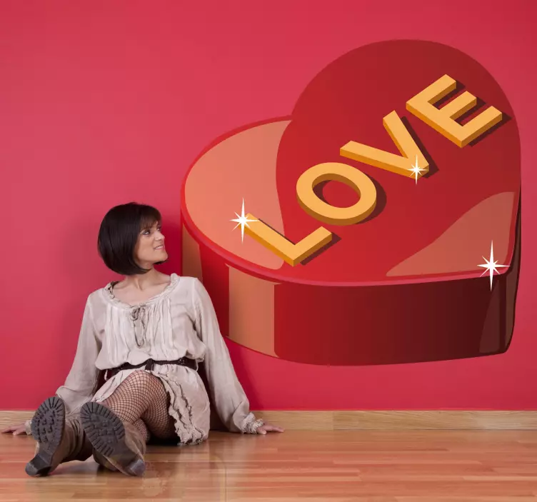 çikolata kutusu aşk çıkartması - TenStickers