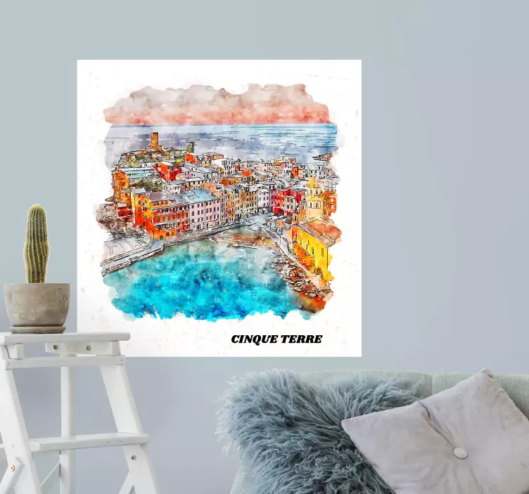 Cinque terre manzarası hayvan çıkartması - TenStickers