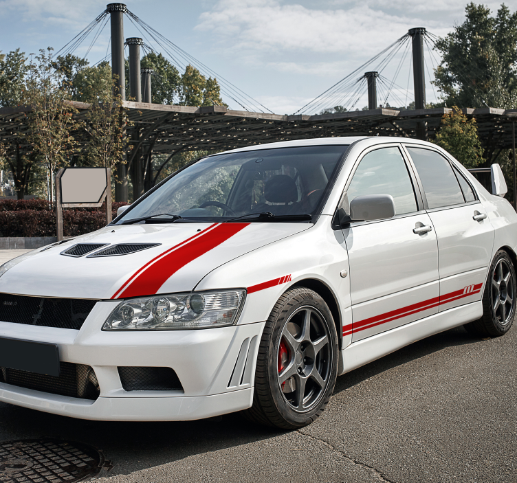 çizgili 5 parça set araba sticker - TenStickers