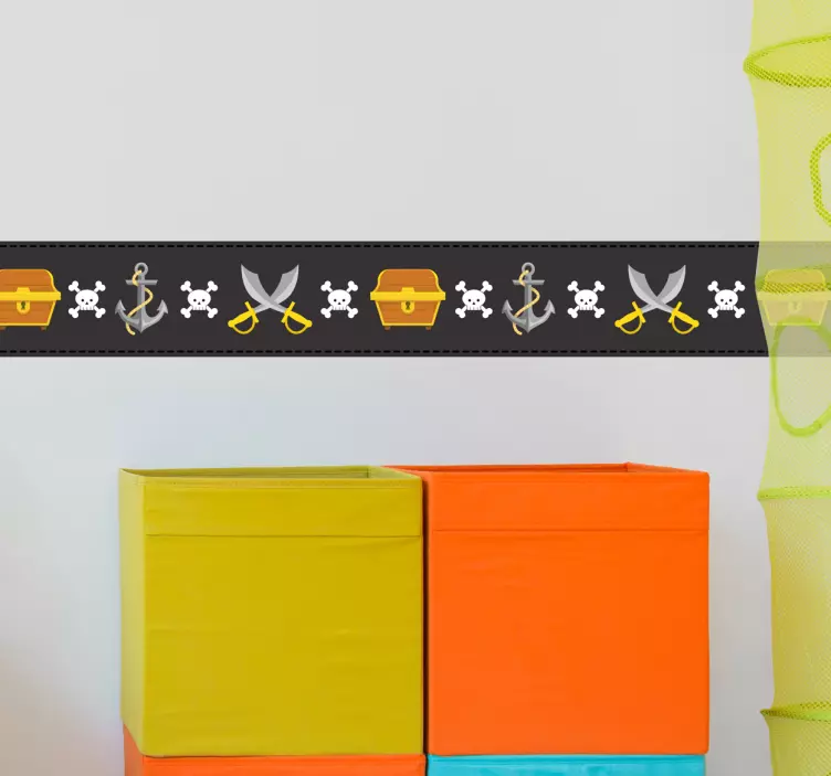 Korsan bayrağı duvar dekorasyonu ile çocuk sınırları - TenStickers