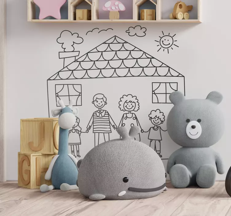 çocuklar aile sticker - TenStickers