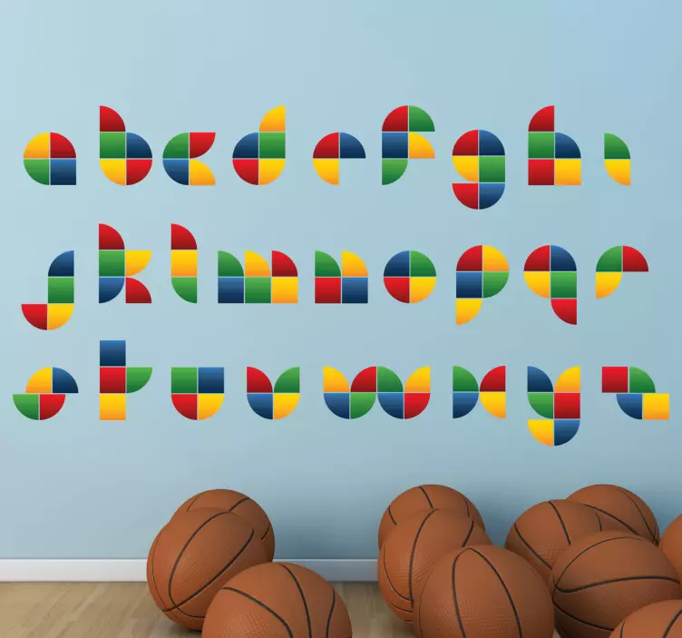 çocuklar alfabe adet sticker - TenStickers