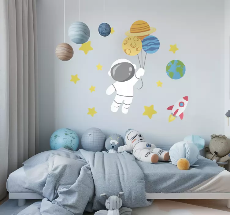 çocuklar astronot uzay sticker - TenStickers