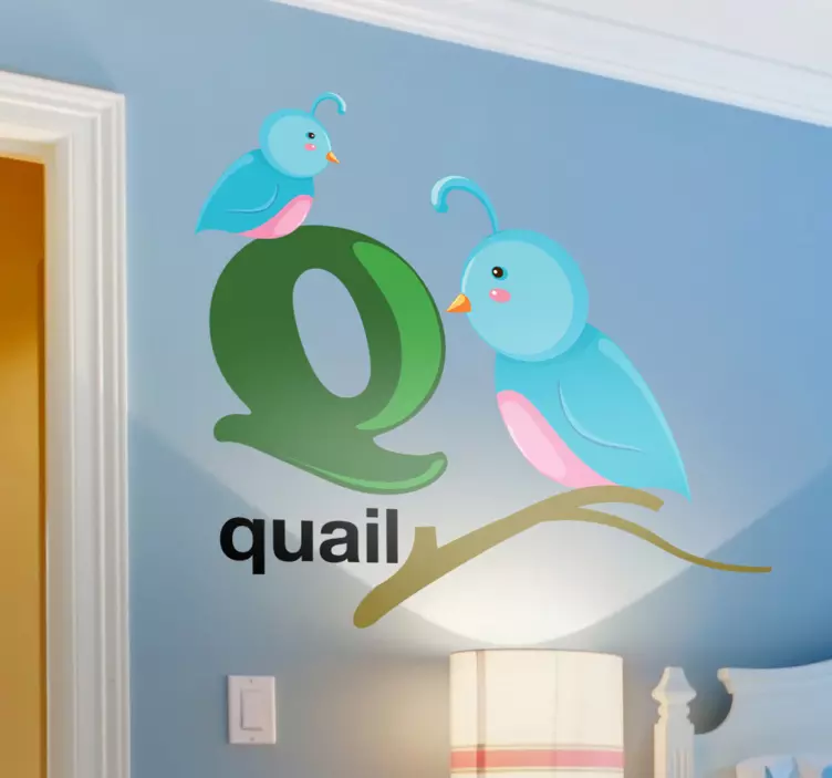 çocuklar harf q sticker - TenStickers