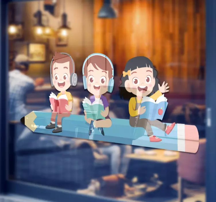 çocuklar için bir tezgah olarak kalem pencere çıkartması - TenStickers