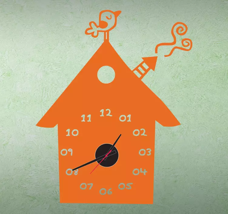 çocuklar kuş evi duvar saati sticker - TenStickers