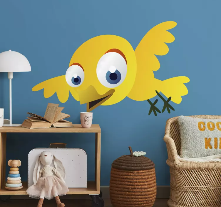 çocuklar sarı kuş etiketi - TenStickers