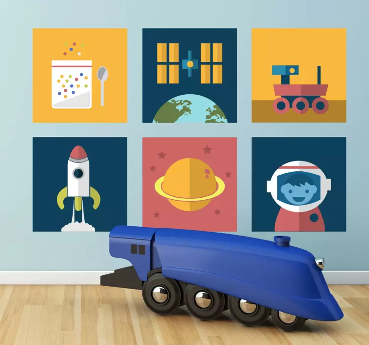 çocuklar uzay fayans çıkartmaları - TenStickers