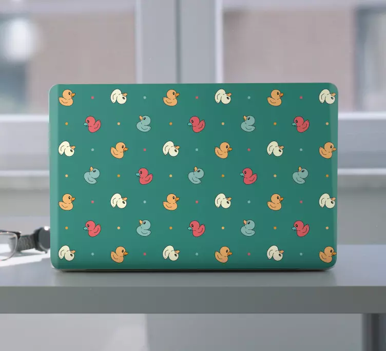 çok renkli lastik ördekler dizüstü cilt - TenStickers