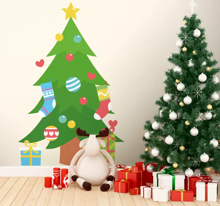 çoraplı yılbaşı ağacı kendin yap çıkartması - TenStickers