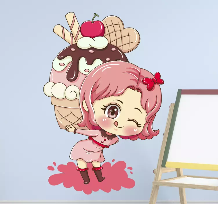 Cupcake anime çizgi film etiketi - TenStickers