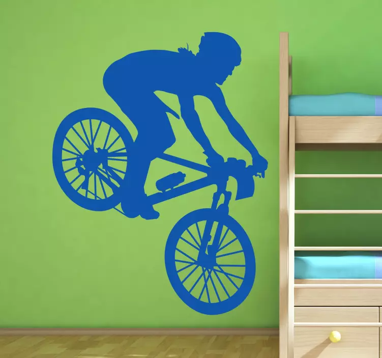 Dağ bisikletçinin siluet etiket - TenStickers