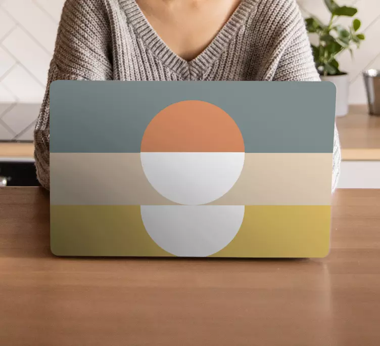 Daire bayrak soyut sanat dizüstü cilt - TenStickers