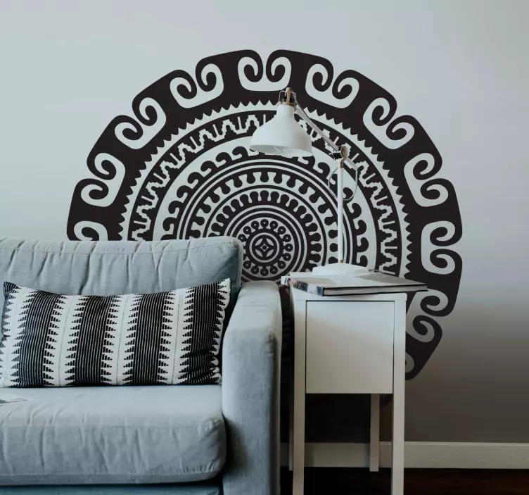 Dairesel mandala çiçek duvar sticker - TenStickers