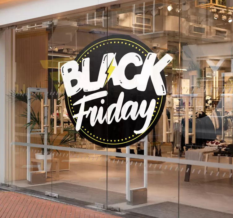 Dairesel şehir tasarımı black friday sticker - TenStickers