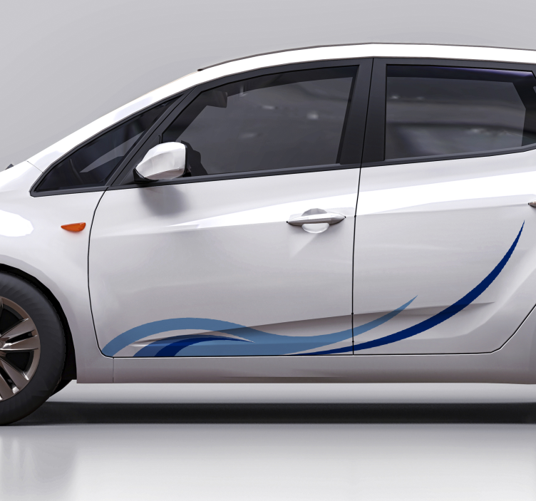 Dalga araba illüstrasyon araba sticker - TenStickers