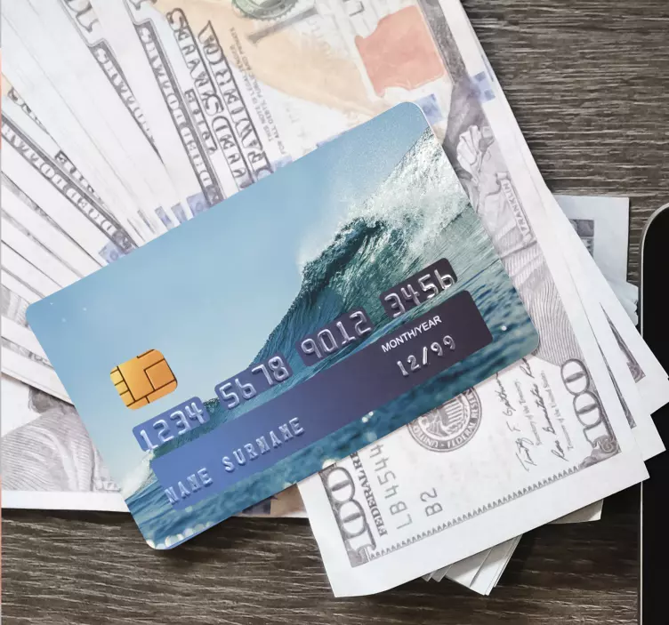 Okyanus dalgası kartı vinil sticker - TenStickers