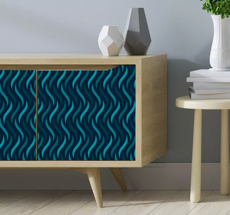 Dalgalı desenleri vinil duvar kağıdı - TenStickers