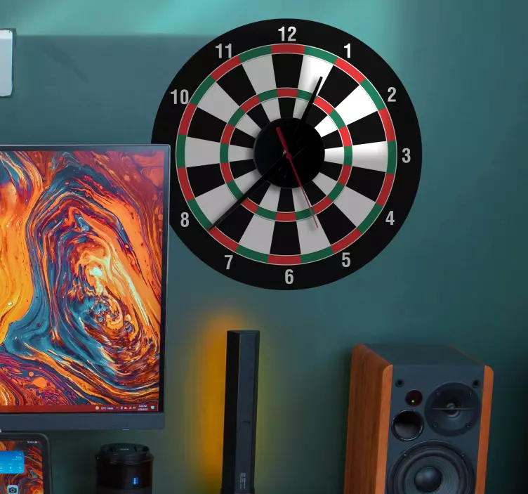 Dart tahtası sticker saat - TenStickers