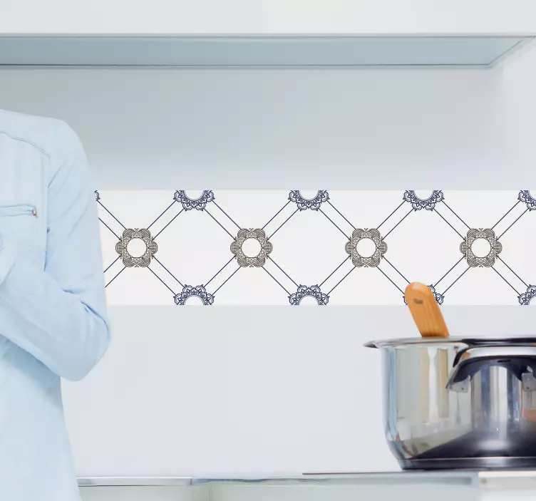 Dekoratif çiçek sınır duvar sticker - TenStickers