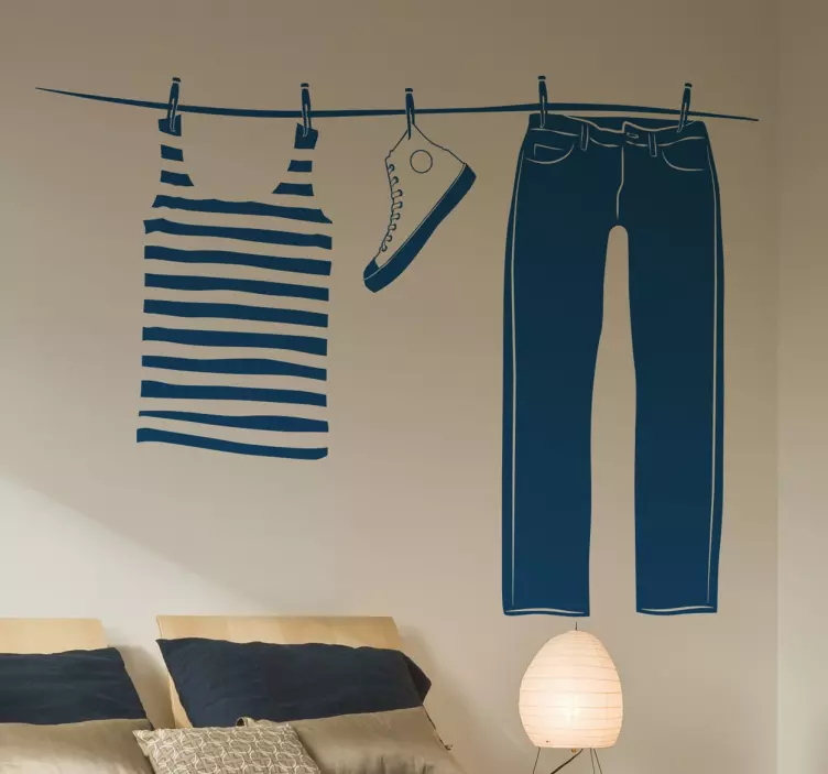 Dekoratif giyim hattı sticker - TenStickers