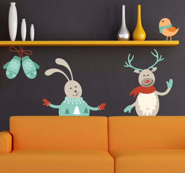 Dekoratif kış karakter çıkartması - TenStickers